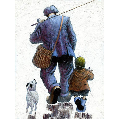 Parent-Child Time Father'S Day - Full Round Drill Diamond Painting 30*40CM
