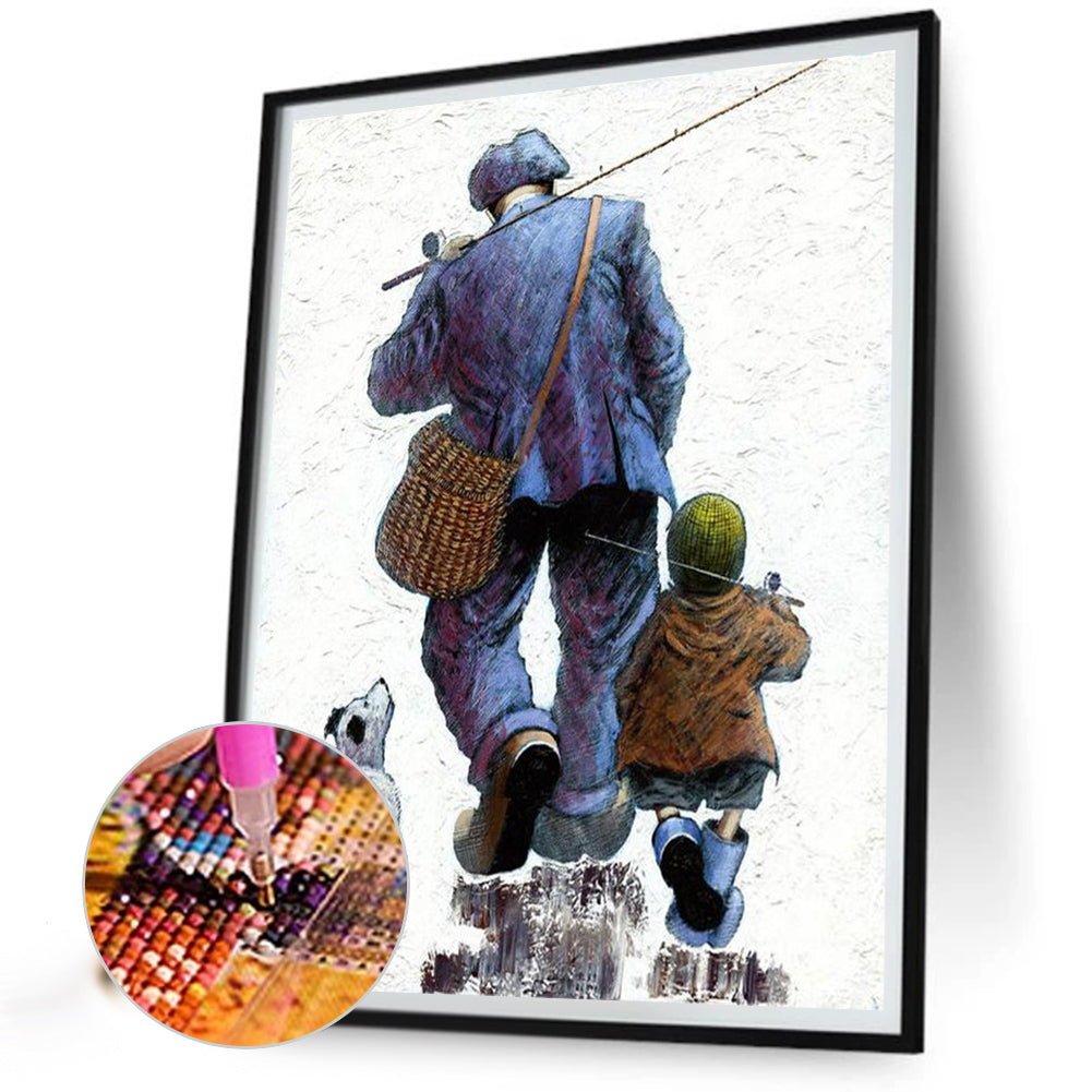 Parent-Child Time Father'S Day - Full Round Drill Diamond Painting 30*40CM
