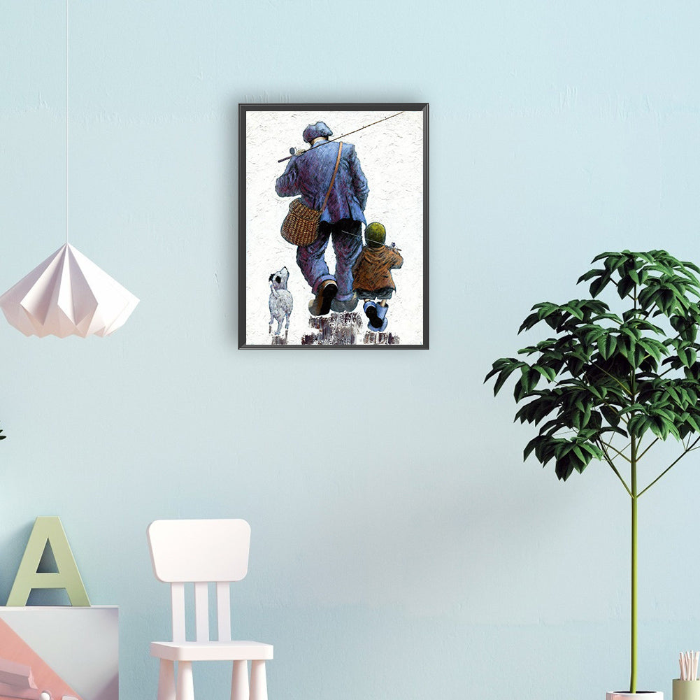 Parent-Child Time Father'S Day - Full Round Drill Diamond Painting 30*40CM