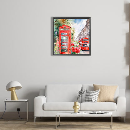 Telephone Booth - Full Round Drill Diamond Painting 30*30CM