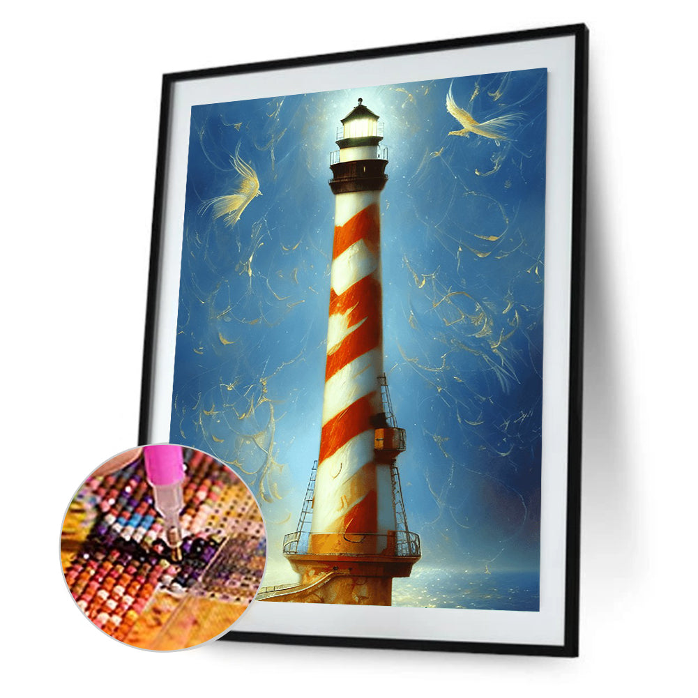 Seaside Lighthouse - Full Round Drill Diamond Painting 30*40CM