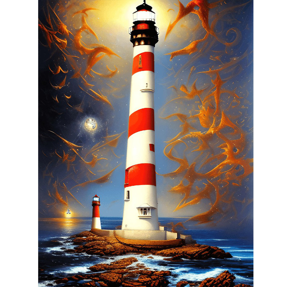 Seaside Lighthouse - Full Round Drill Diamond Painting 30*40CM