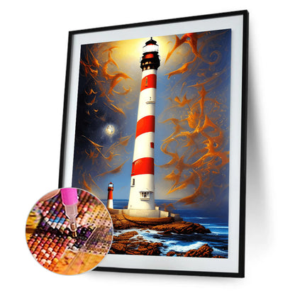 Seaside Lighthouse - Full Round Drill Diamond Painting 30*40CM