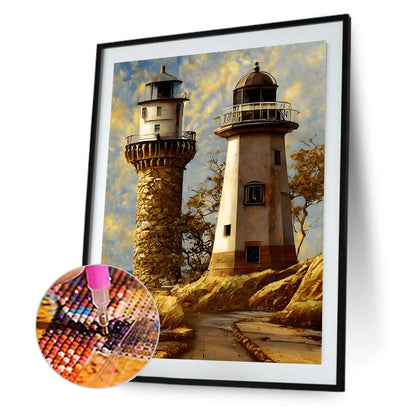 Seaside Lighthouse - Full Round Drill Diamond Painting 30*40CM