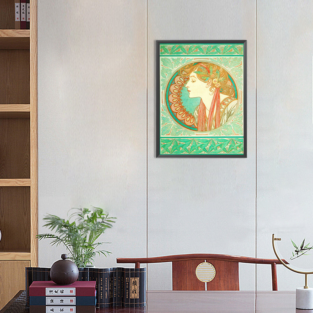 Mucha Art Illustration - Full Round Drill Diamond Painting 30*40CM
