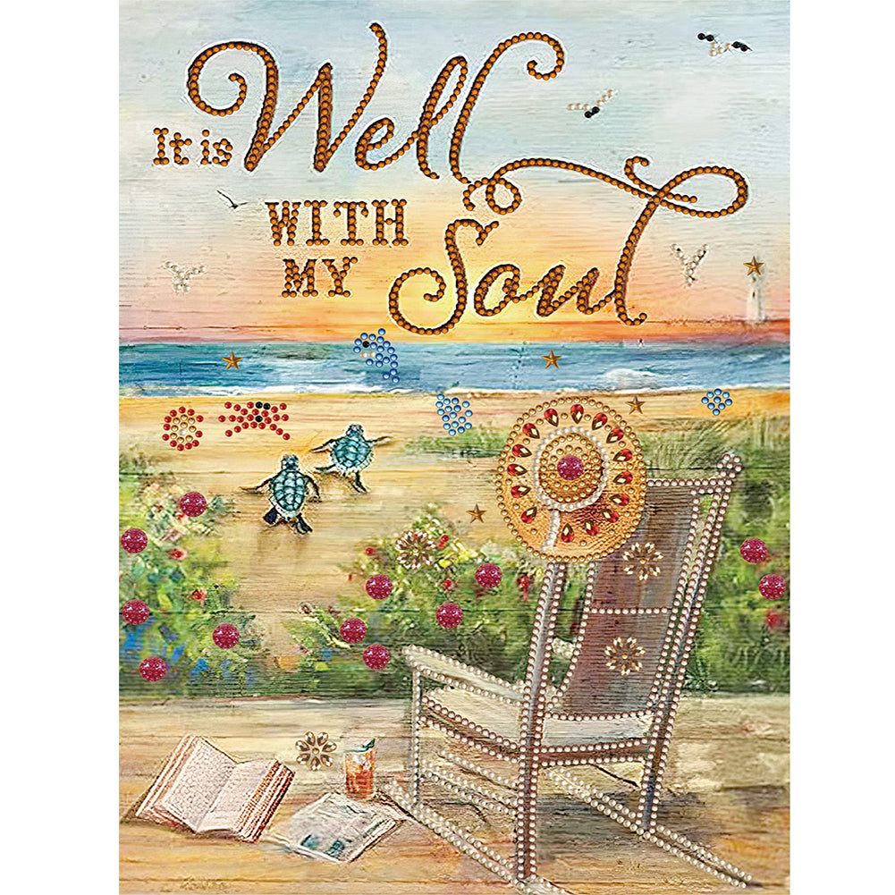 Summer Beach - Special Shaped Drill Diamond Painting 30*40CM