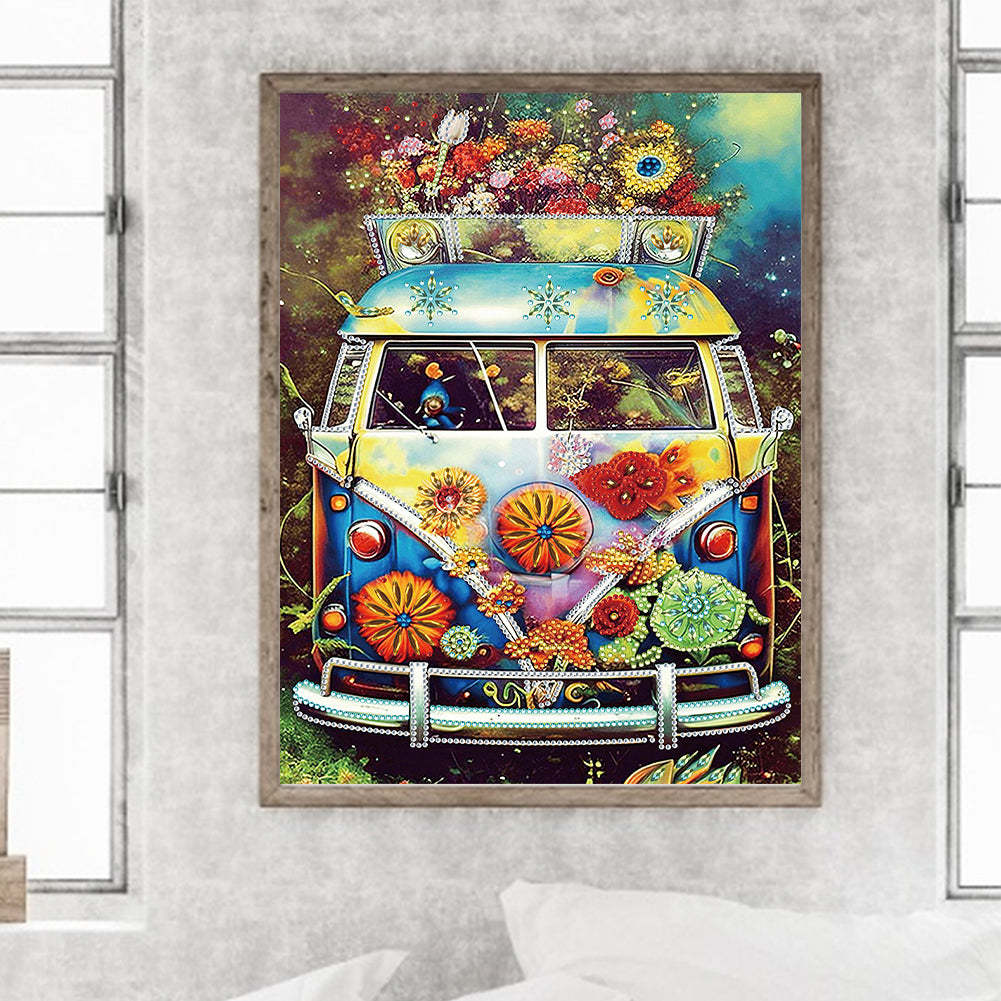 Flower Car - Special Shaped Drill Diamond Painting 30*40CM