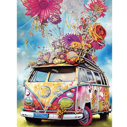 Flower Car - Special Shaped Drill Diamond Painting 30*40CM