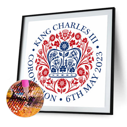 Coronation Coat Of Arms Of King Charles - Full Round Drill Diamond Painting 40*40CM