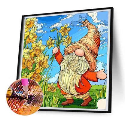 Flower-Picking Goblin - Full Round Drill Diamond Painting 30*30CM