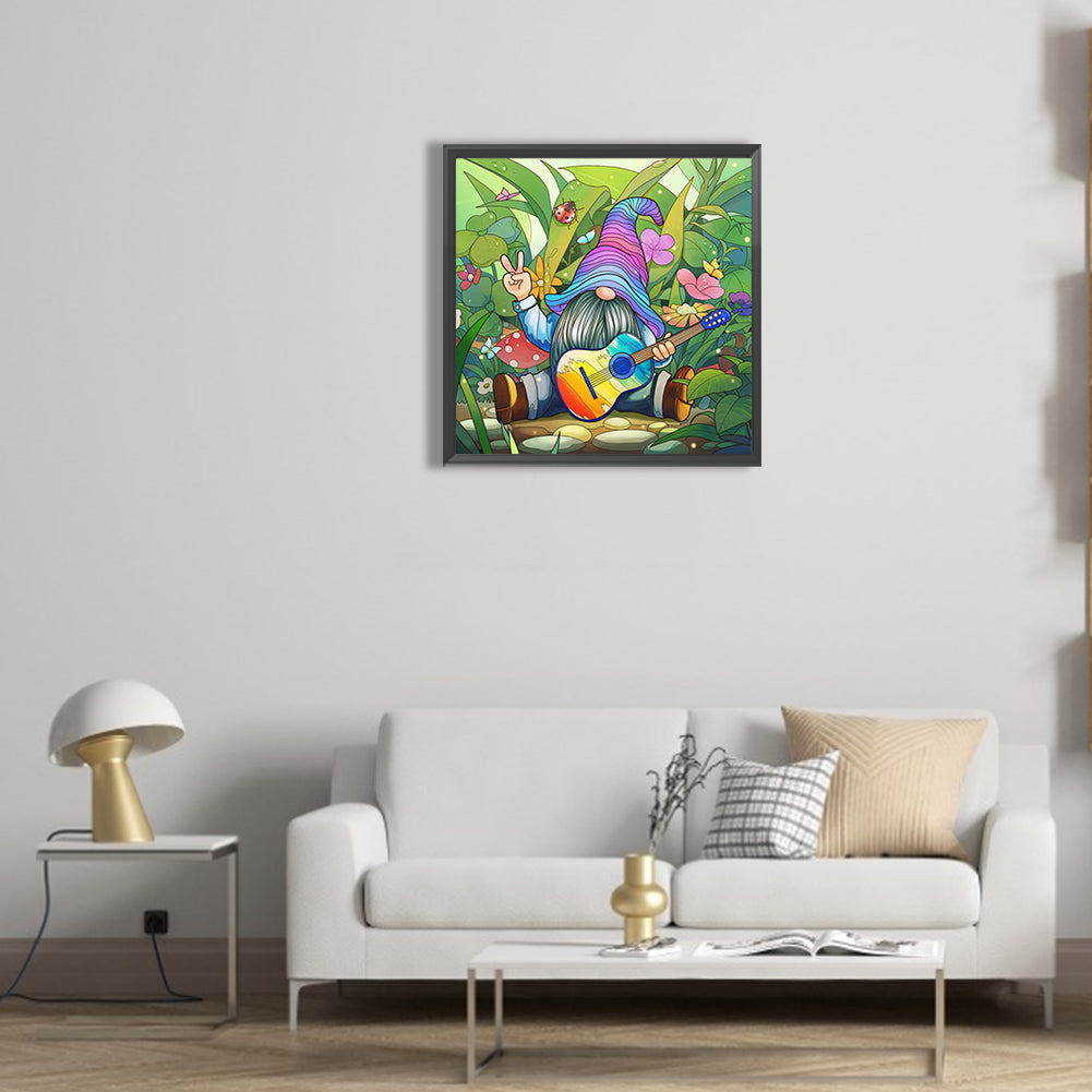 Gnome Playing Guitar - Full Round Drill Diamond Painting 30*30CM