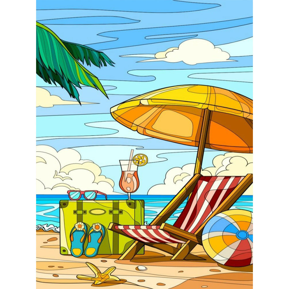 Beach Chair - Full Round Drill Diamond Painting 30*40CM