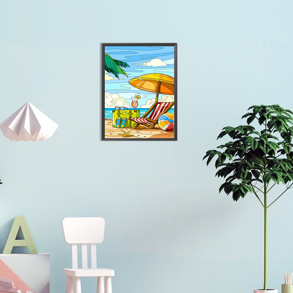 Beach Chair - Full Round Drill Diamond Painting 30*40CM