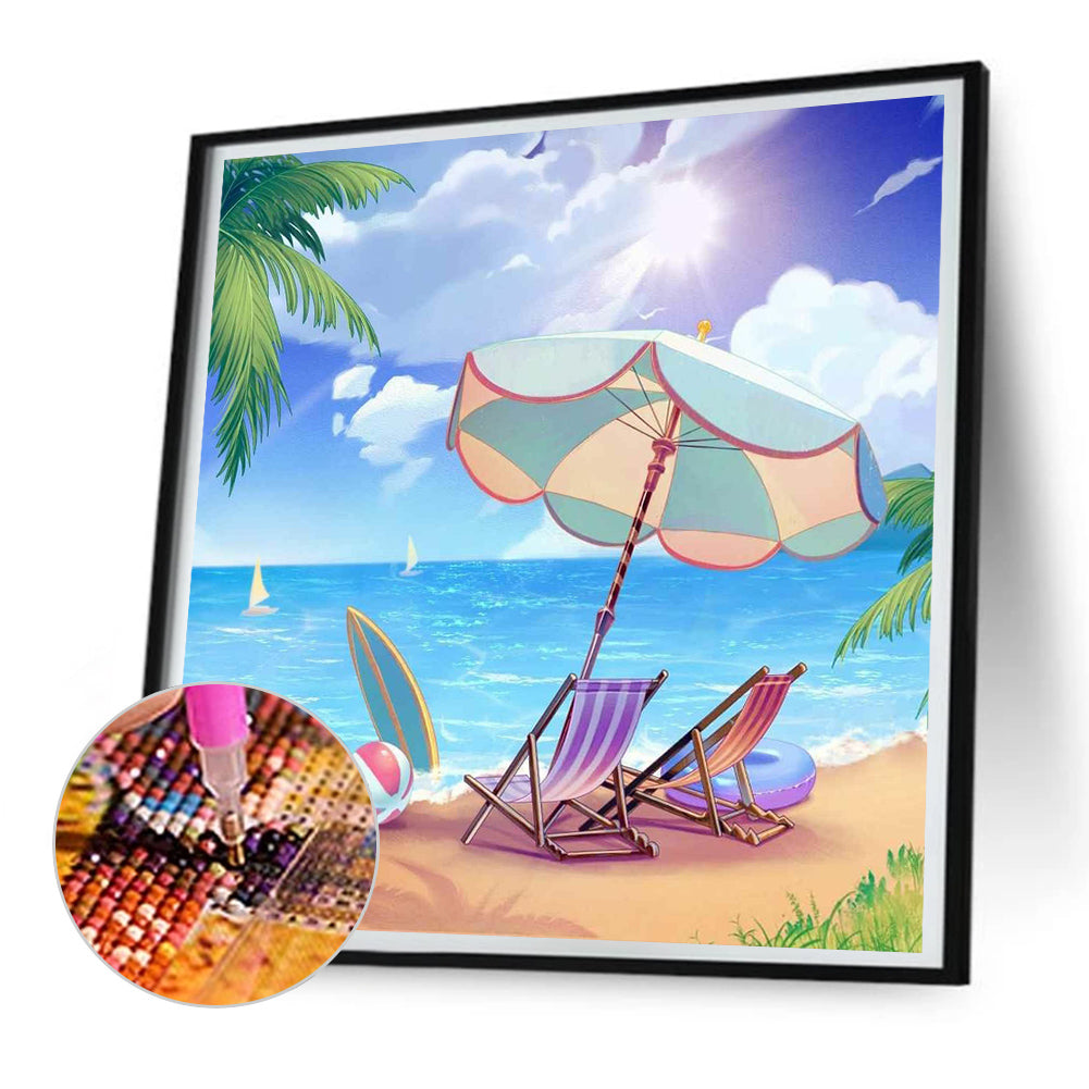 Summer Beach - Full Round Drill Diamond Painting 30*30CM