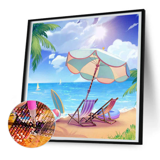Summer Beach - Full Round Drill Diamond Painting 30*30CM