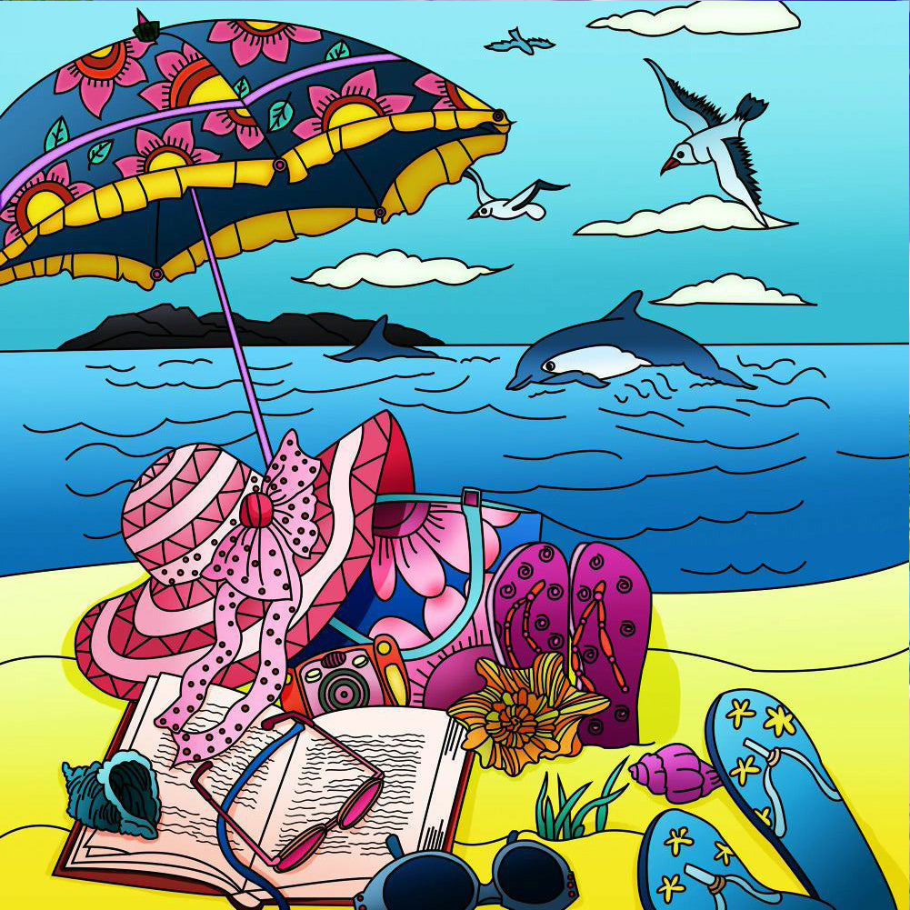 Summer Beach - Full Round Drill Diamond Painting 30*30CM