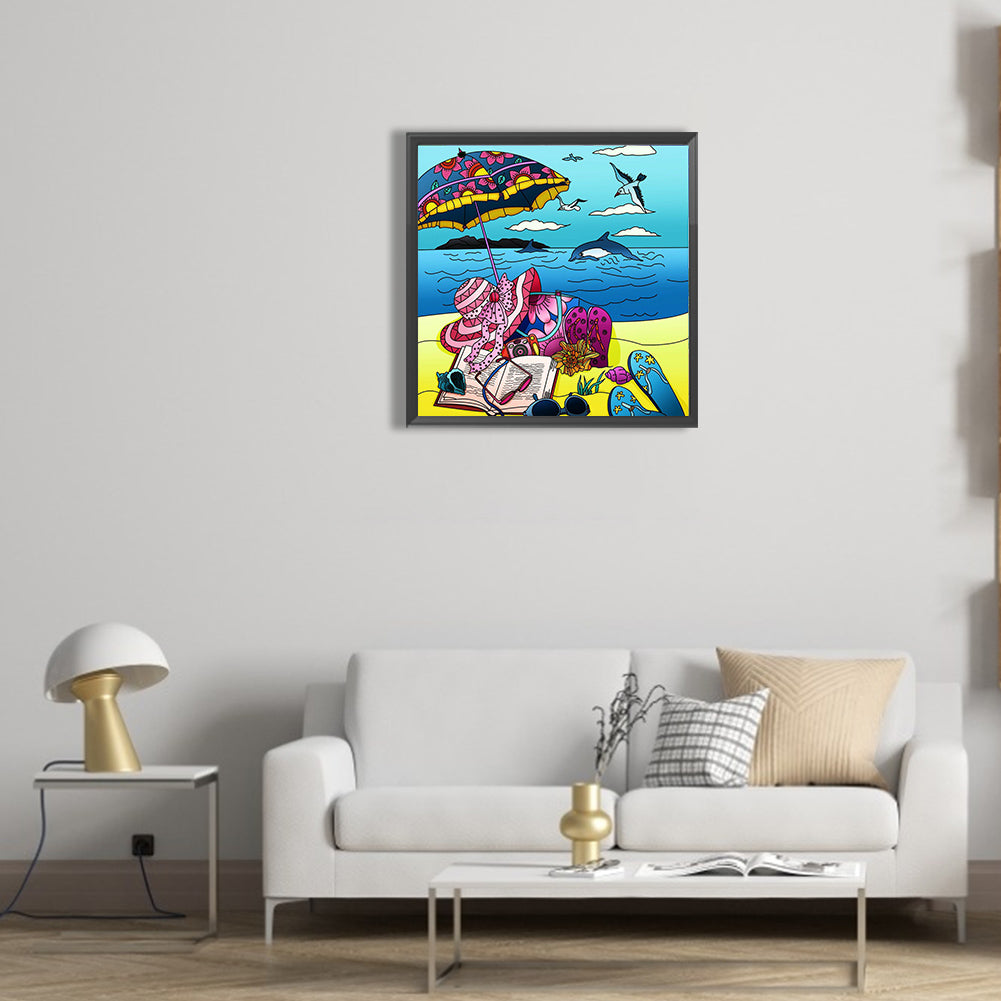 Summer Beach - Full Round Drill Diamond Painting 30*30CM