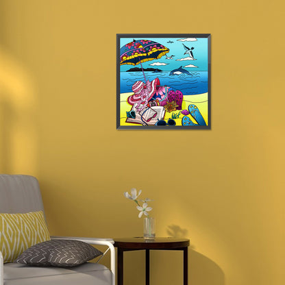Summer Beach - Full Round Drill Diamond Painting 30*30CM