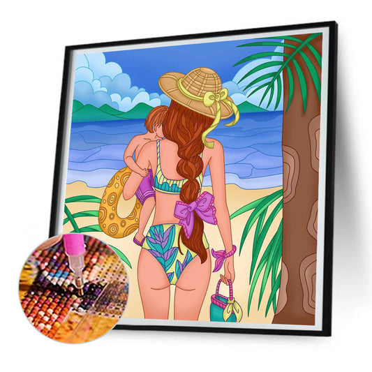 Summer Beach - Full Round Drill Diamond Painting 30*30CM