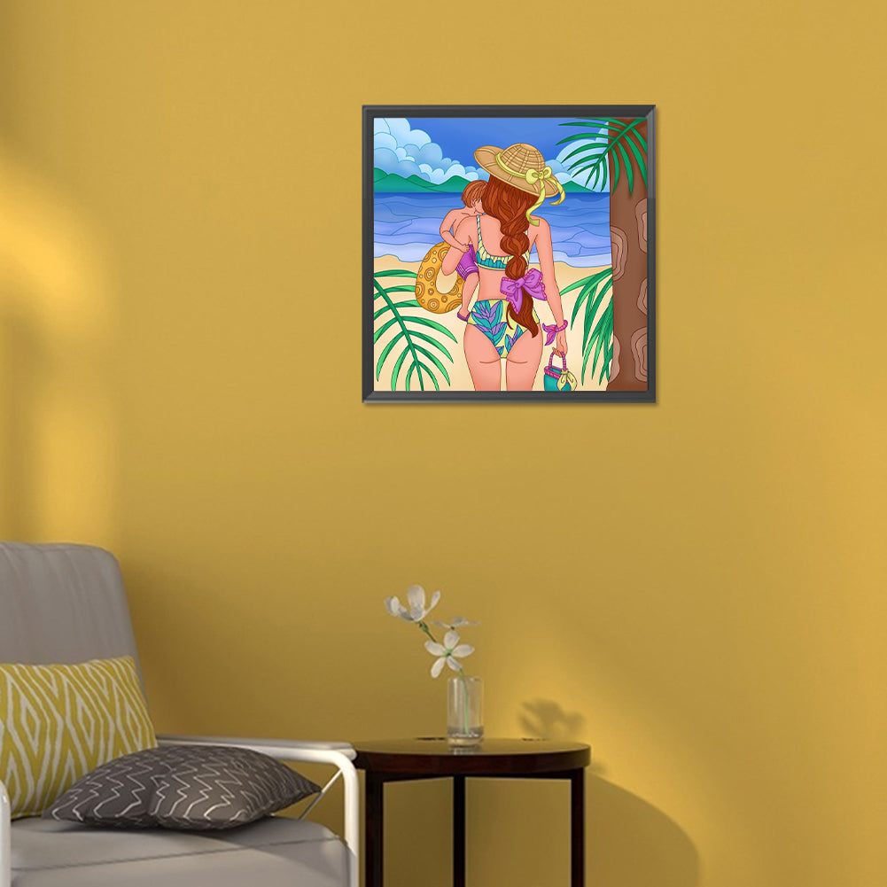 Summer Beach - Full Round Drill Diamond Painting 30*30CM