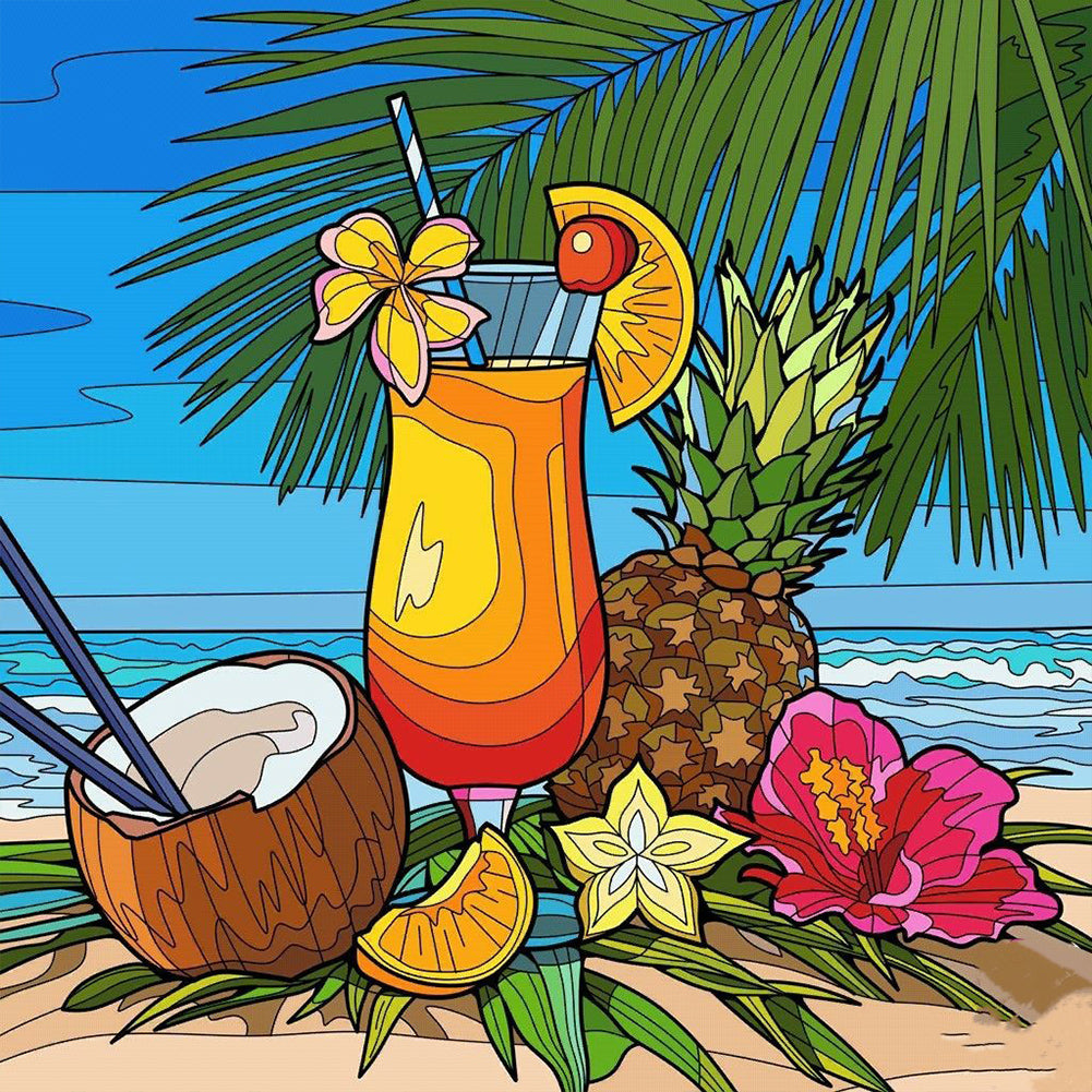 Summer Beach - Full Round Drill Diamond Painting 30*30CM