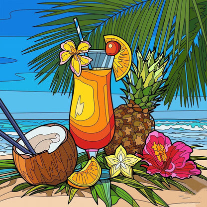 Summer Beach - Full Round Drill Diamond Painting 30*30CM