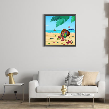 Summer Beach - Full Round Drill Diamond Painting 30*30CM