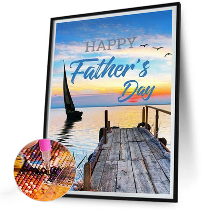 Father'S Day Calligraphy - Full Round Drill Diamond Painting 30*40CM