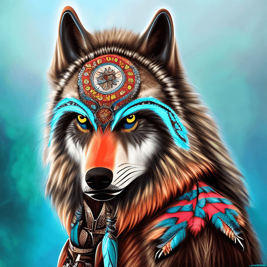 Aurora Wolf - Full Round Drill Diamond Painting 30*30CM