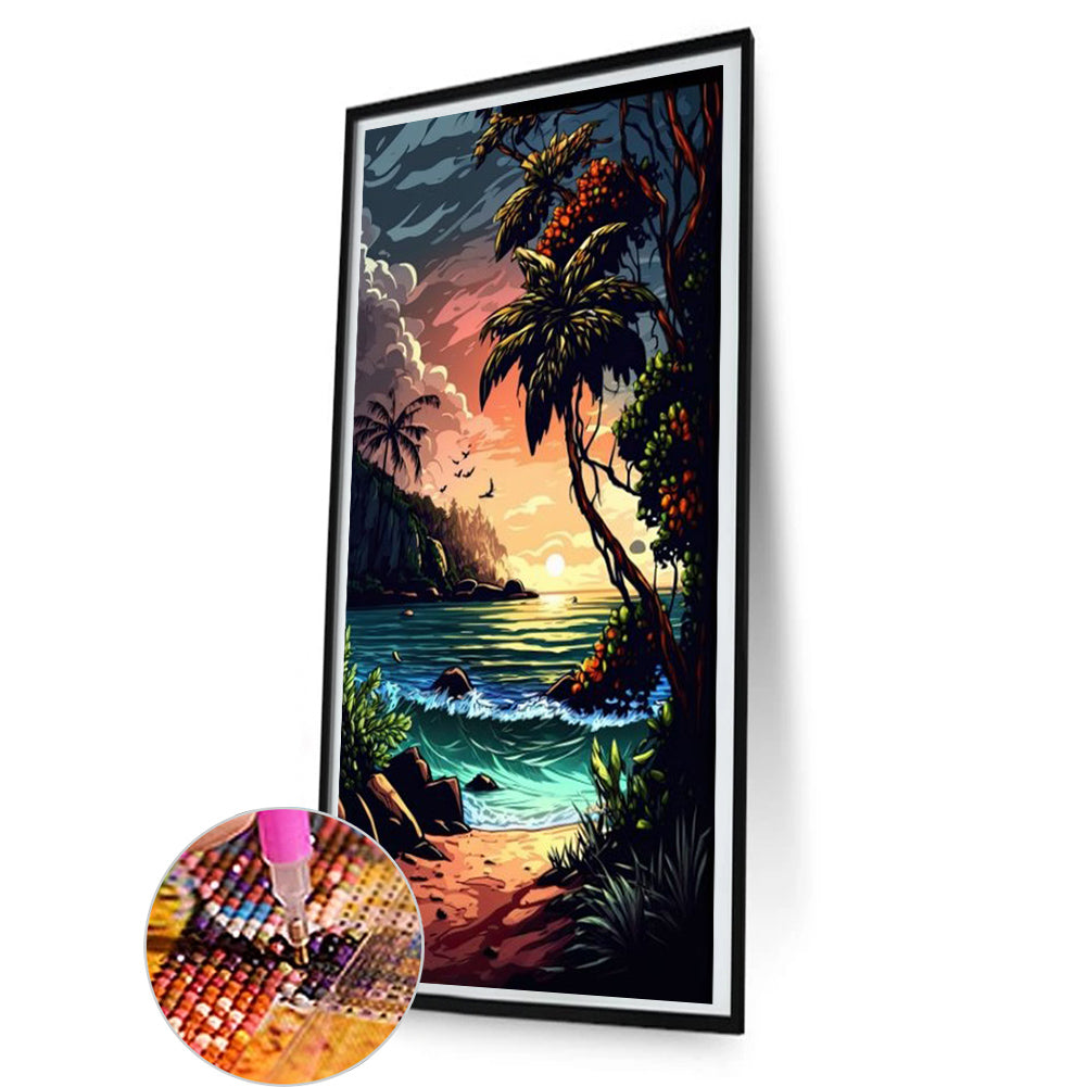 Beach Waves - Full Round Drill Diamond Painting 40*80CM