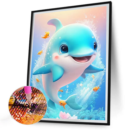 Naughty Dolphin - Full Round Drill Diamond Painting 30*40CM