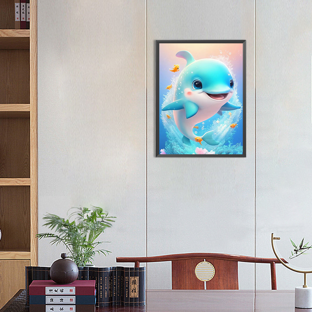 Naughty Dolphin - Full Round Drill Diamond Painting 30*40CM