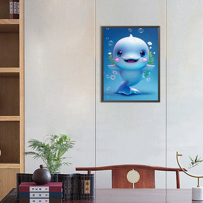 Happy Dolphin - Full Round Drill Diamond Painting 30*40CM