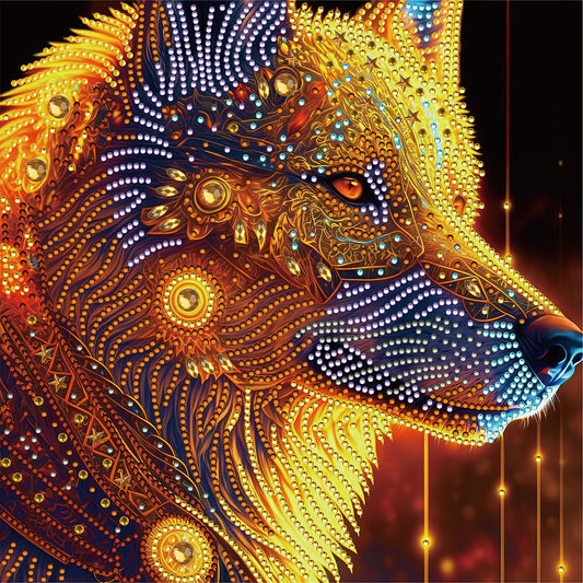 Golden Wolfhound - Special Shaped Drill Diamond Painting 30*30CM