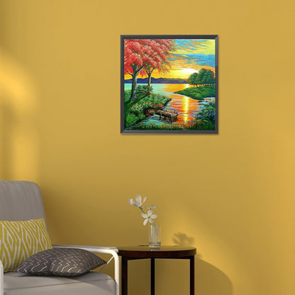 Landscape - Full Round Drill Diamond Painting 30*30CM