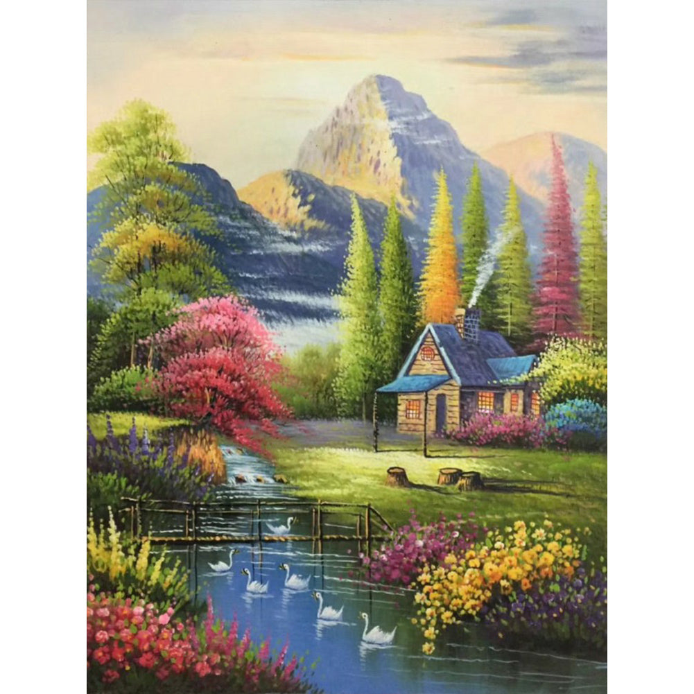 Landscape - Full Round Drill Diamond Painting 30*40CM