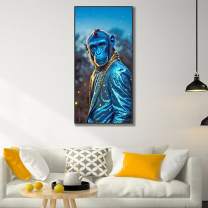 Monkey Under The Starry Night - Full Round Drill Diamond Painting 40*80CM