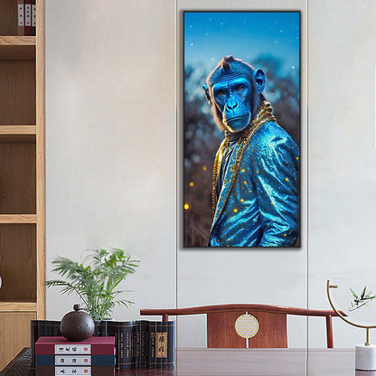 Monkey Under The Starry Night - Full Round Drill Diamond Painting 40*80CM