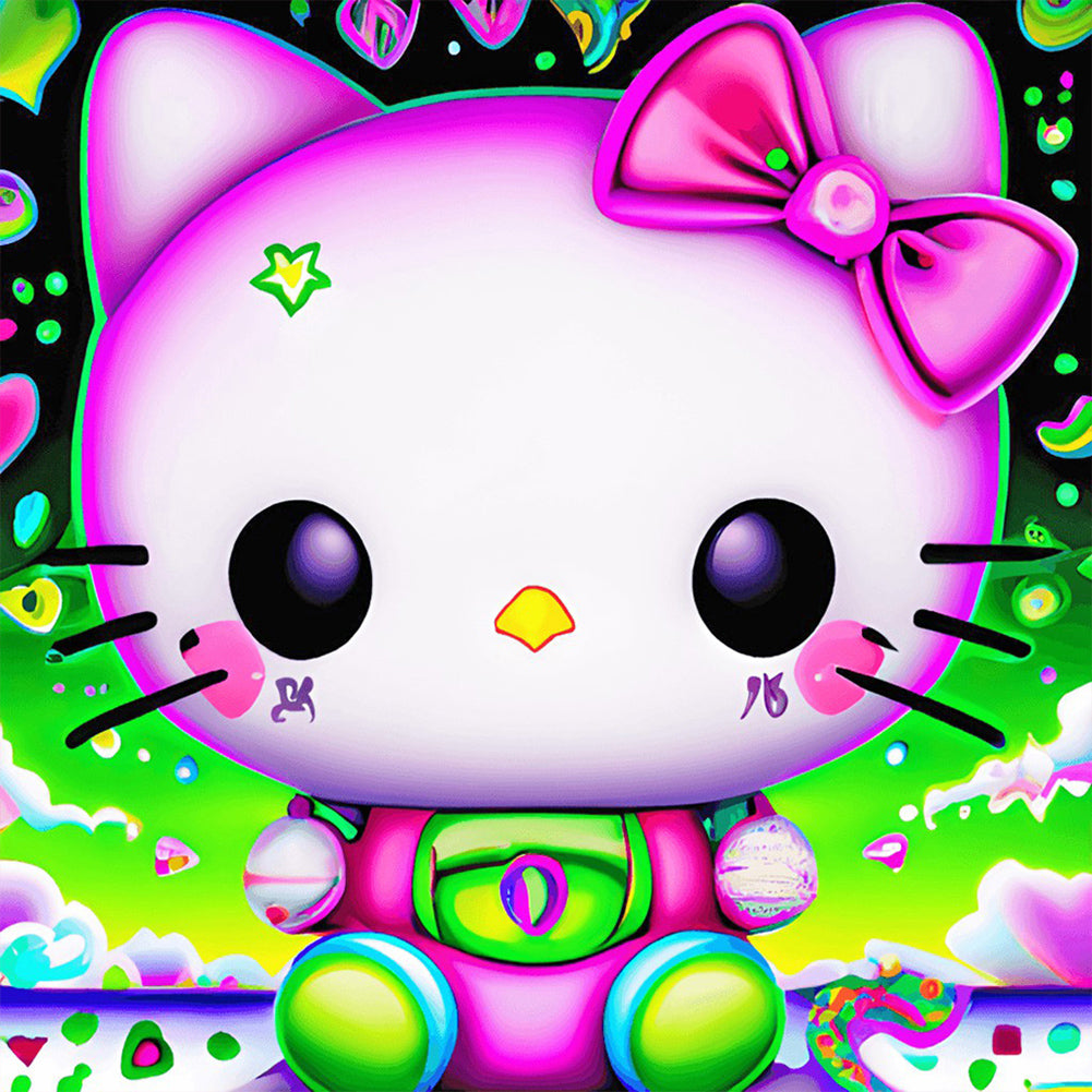 Exquisite Hello Kitty - Full Round Drill Diamond Painting 30*30CM
