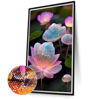 Water Drop Lotus - Full Square Drill Diamond Painting 40*70CM