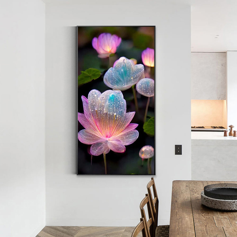 Water Drop Lotus - Full Square Drill Diamond Painting 40*70CM