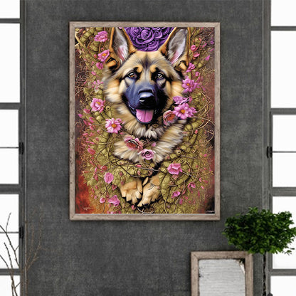 Wolf Dog - Full Round Drill Diamond Painting 30*40CM