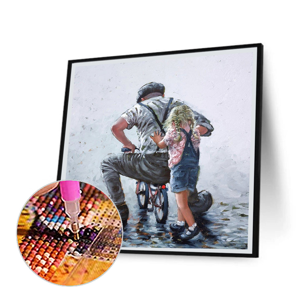 Father Child Side - Full Round Drill Diamond Painting 30*30CM