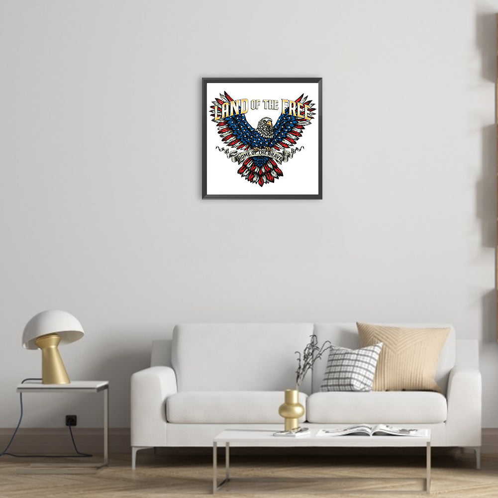 American Flag Eagle - Full Round Drill Diamond Painting 30*30CM