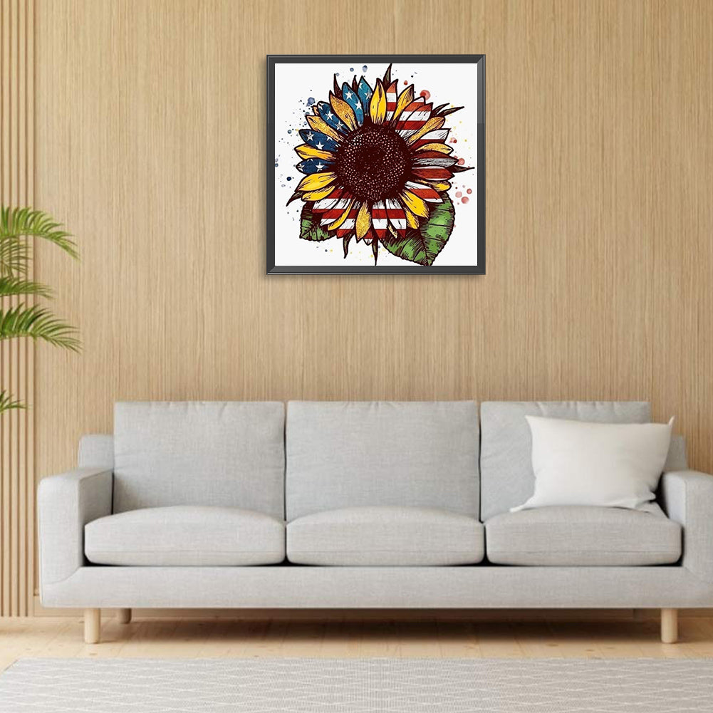 Flag Flower - Full Round Drill Diamond Painting 30*30CM