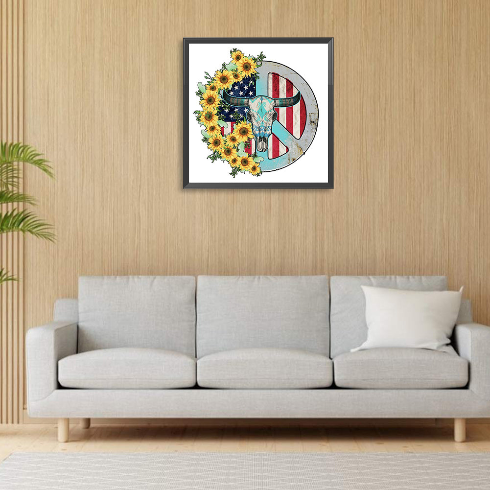 Flag Flower - Full Round Drill Diamond Painting 30*30CM