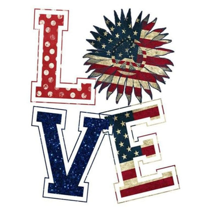 Flag Letter Love - Full Round Drill Diamond Painting 30*40CM