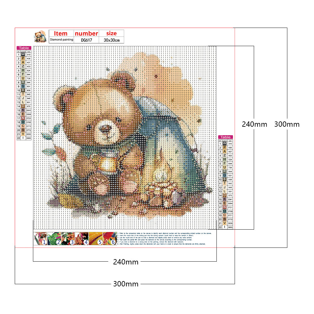 Bear Holding A Lantern - Full Round Drill Diamond Painting 30*30CM