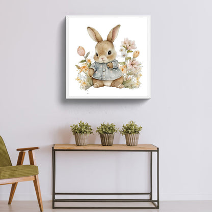 Rabbit Sitting In The Grass - Full Round Drill Diamond Painting 30*30CM