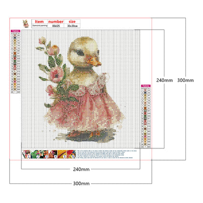 Duckling Holding Flowers - Full Round Drill Diamond Painting 30*30CM